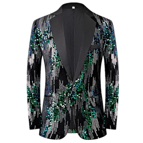 Men Sequined Suit Wedding Dance Party Fleece Jacket Singer Stage Performance Flower Dress Blazers