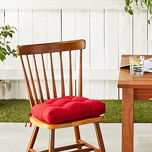 Pillow Perfect Outdoor/Indoor Pompeii Chair Pads, 15.5\" x 14.5\", 2 Pack,Red