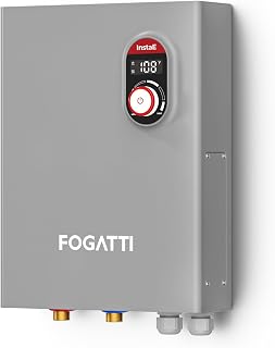 FOGATTI Tankless Water Heater Electric, Up to 3.8 GPM, 15kW 240V On-Demand Instant Endless Water Heater, ETL Certified, 2-3 Point of Use Hot Water