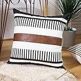 BOYSUM Bedding Decorative Modern Pillow Covers Faux Leather Couch Accent Pillowcase Outdoor Pillow...