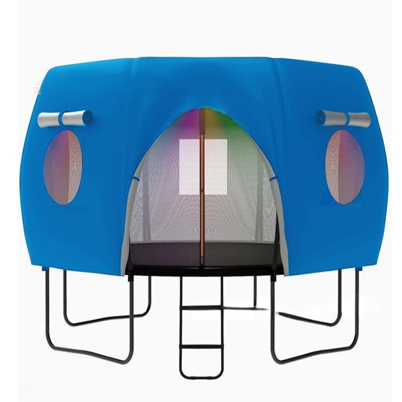 Trampoline Tent, Waterproof UV Protection Trampolines Tent, Trampoline Top Round Shade Cover, Sunscreen for Ourdoor Parties, Picnics, and Community Activities (Dark Blue, Curved Type 6FT-6 Pole)