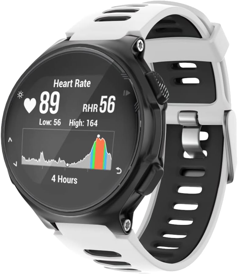 ISABAKE Watch Band Replacement for Garmin Forerunner 735XT/Approach S20 S5 S6 Soft Silicone Strap with Metal Buckle Compatible with 735xt/220/230/235/620/630