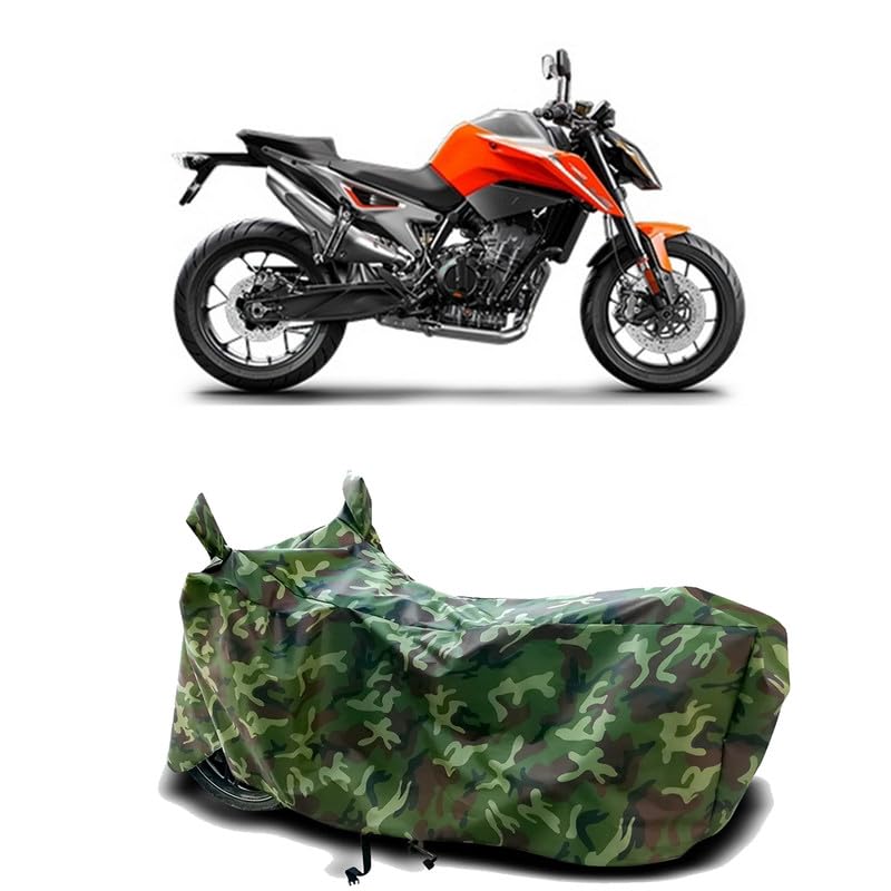 Image of DUFFEL-100% Heat Protection Two Wheeler Bike /Scooty Body Cover for KTM 790 Duke BS6 Water Resistance /UV-Rays /Birds Dropping /Scratchproof /Dust Proof /Waterproof[Green Jungle Print]