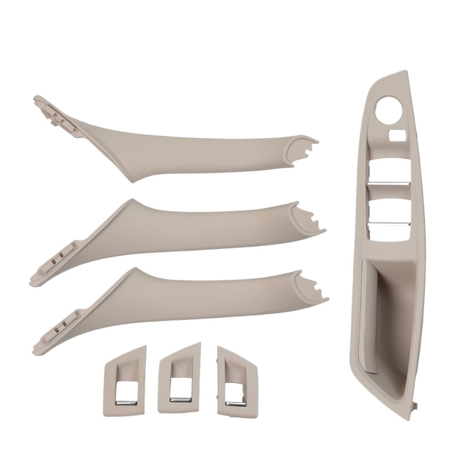 OEXRIGRU Car Interior Door Handles for BMW F10 F11 F18 520 523 525 RHD Right Hand Driver Car Interior Door Window Switch Cover(RHD Oyster 7pcs)
