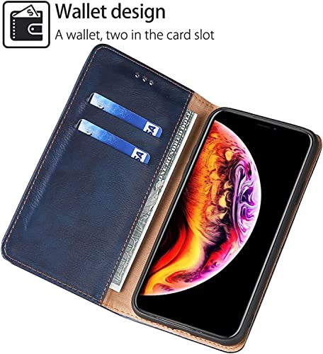 Étui en cuir de qualité supérieure pour iPhone 13 Pro Max bleu - 5
