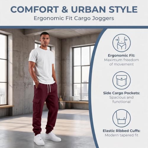 Cargo Pants for Men Baggy Drawstring High Waisted Joggers Cargo Joggers - image 7