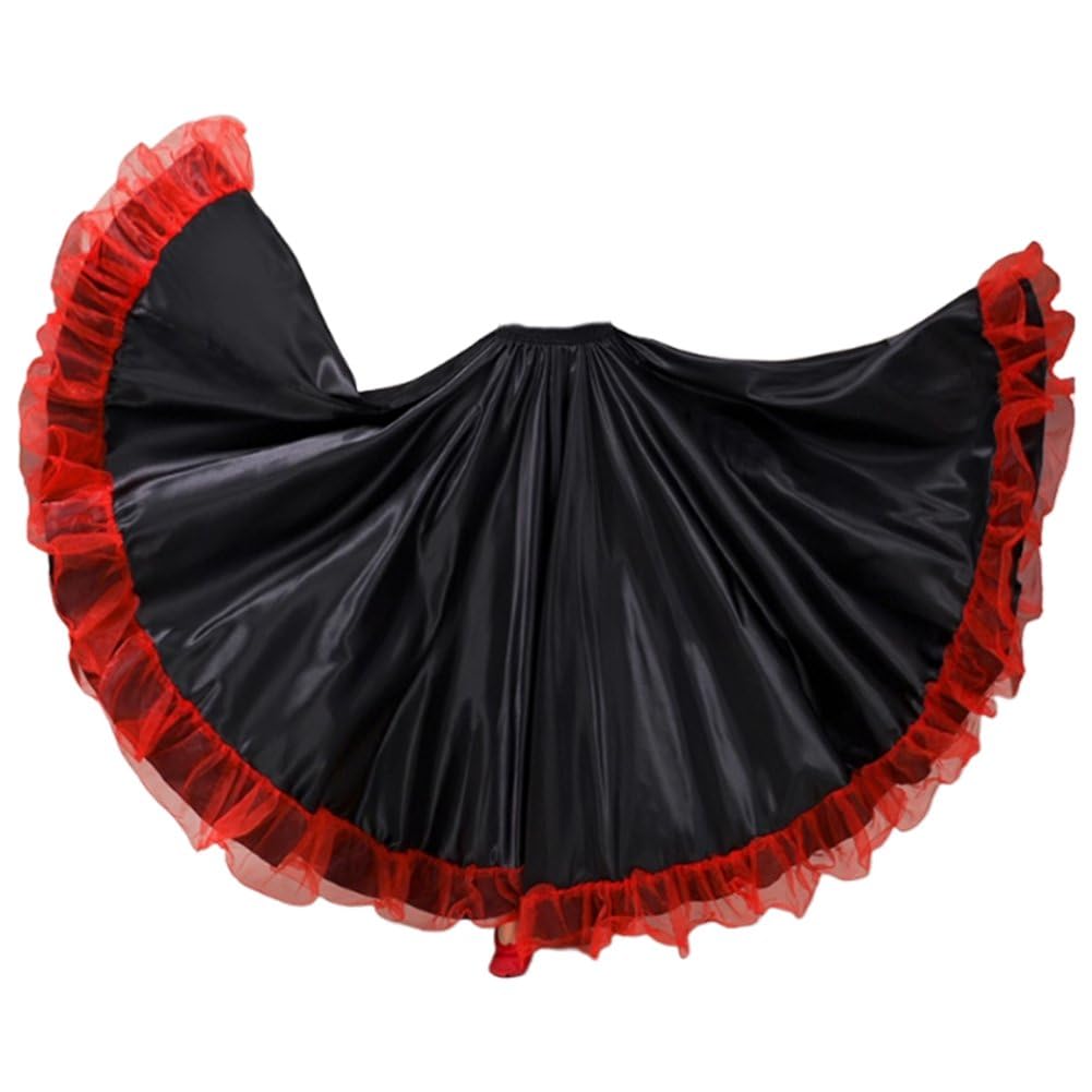 Jupe de spectacle pour danse folklorique mexicaine et flamenco avec finitions haute dentelle