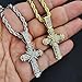 MAXBLING81 Hip Hop Jewelry Gold Silver Plated Iced Icy Holy Cross Pendant & 4mm 24