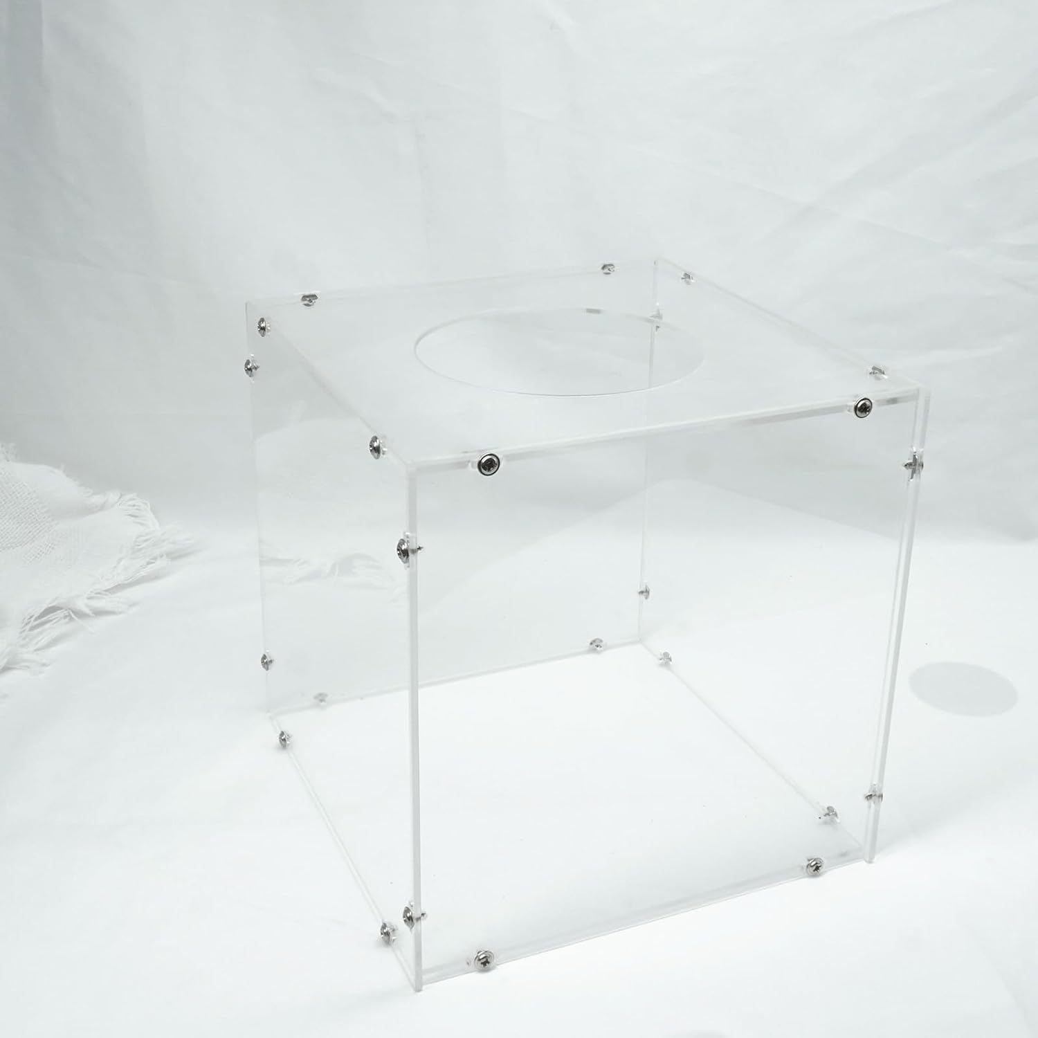 SHUMEI Clear Acrylic Multi-Functional Box - Raffle, Suggestion, Ballot, Tip, Donation Box - for Parties, Events, Fundraisers, Promotions, Ticket Drop, Offices, Stores