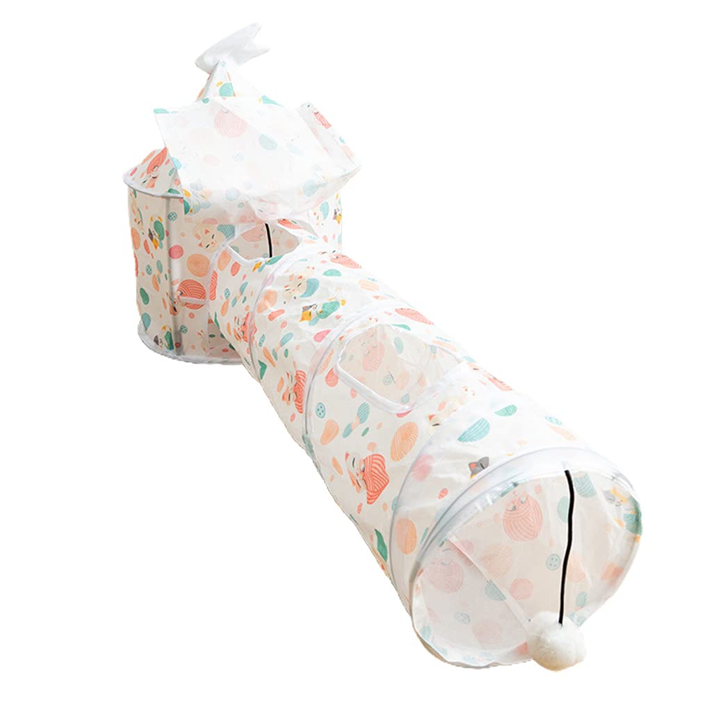 Tunnel pliable pour chats - Jouet pour chat - Tente de jeu avec trou - Jouet en peluche interactif pour petits animaux