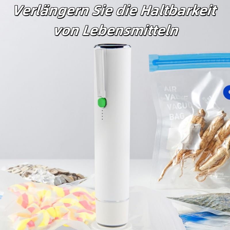 Olarisva - Vakuumiergerät mit 5 Vakuumbeuteln, einfache Bedienung, vielseitig für Aufbewahrung, kompakte Gestalt, ideal für Heim - & Reisegebrauch