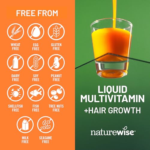 NatureWise Liquid Multivitamin Hair Growth for Women & Men + Tocogaia® for Hair Growth & Skin Elasticity Support + Biotin, Vitamin D, E, B - Sugar Free Multivitamin, Vegan - 15 fl oz[15 Servings] - image 8
