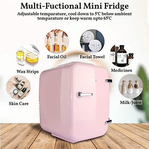 Image of VYBE Mini Beauty Fridge (4 Liter)-AC /DC Portable Thermoelectric Cooler and Warmer. Portable Car Mini Fridge, Store-Serums, Moisturizers, Cream, Nail Polish (AMZ22 VYBE1004)