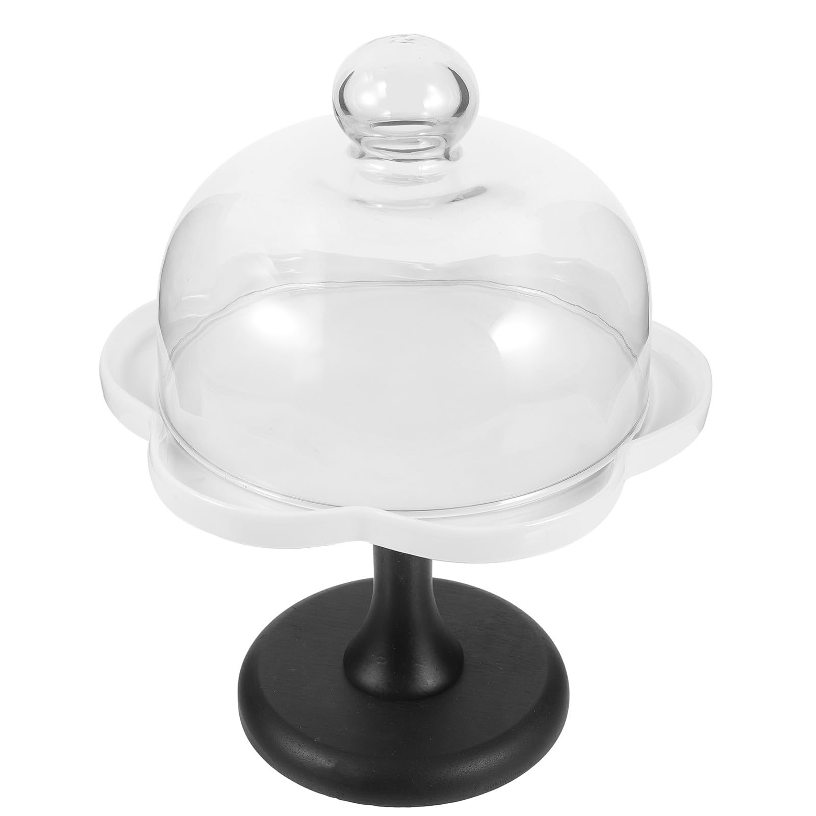 GALPADA Soporte para Tartas de Cerámica Blanco con Cubierta de Cúpula