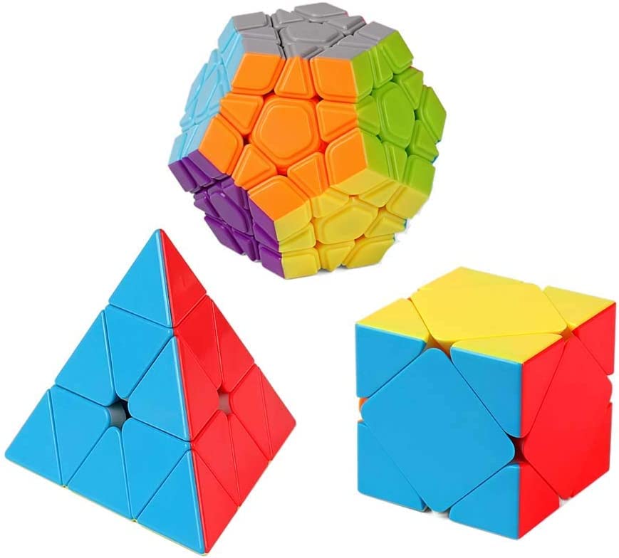 AUTHFORT Cubing Classroom MeiLong 3 Puzzle Cubes, Including 3x3 Pyraminx Pyramid Cube + 3x3 Megaminx Dodecahedron Cube + Skewb Cube Pack of 3