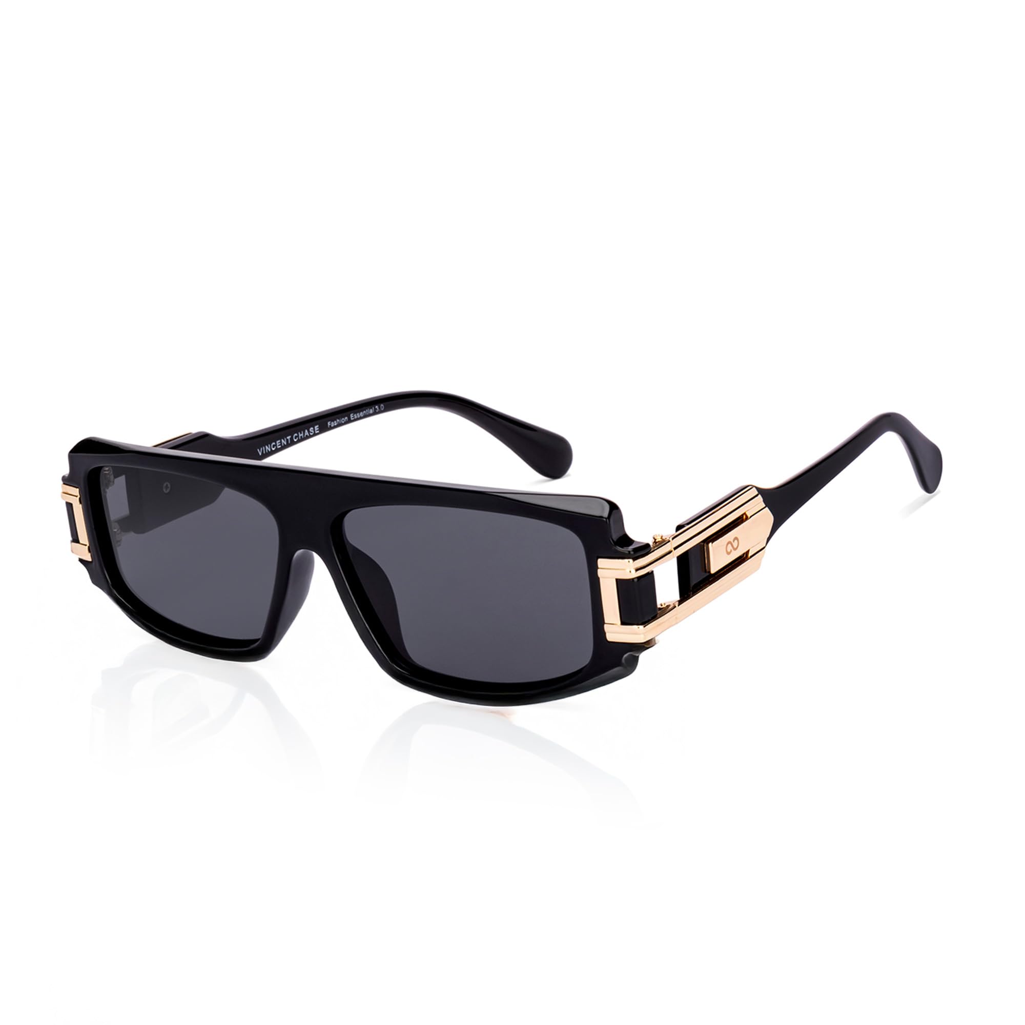 vincent chase eyewear Vincent Chase By Lenskart | Black Blue Solid Full Rim Rectangular | Branded and Stylish Sunglasses | Polarized and 100% UV Protected | Men & Women | Large | VC S17519-picture-20