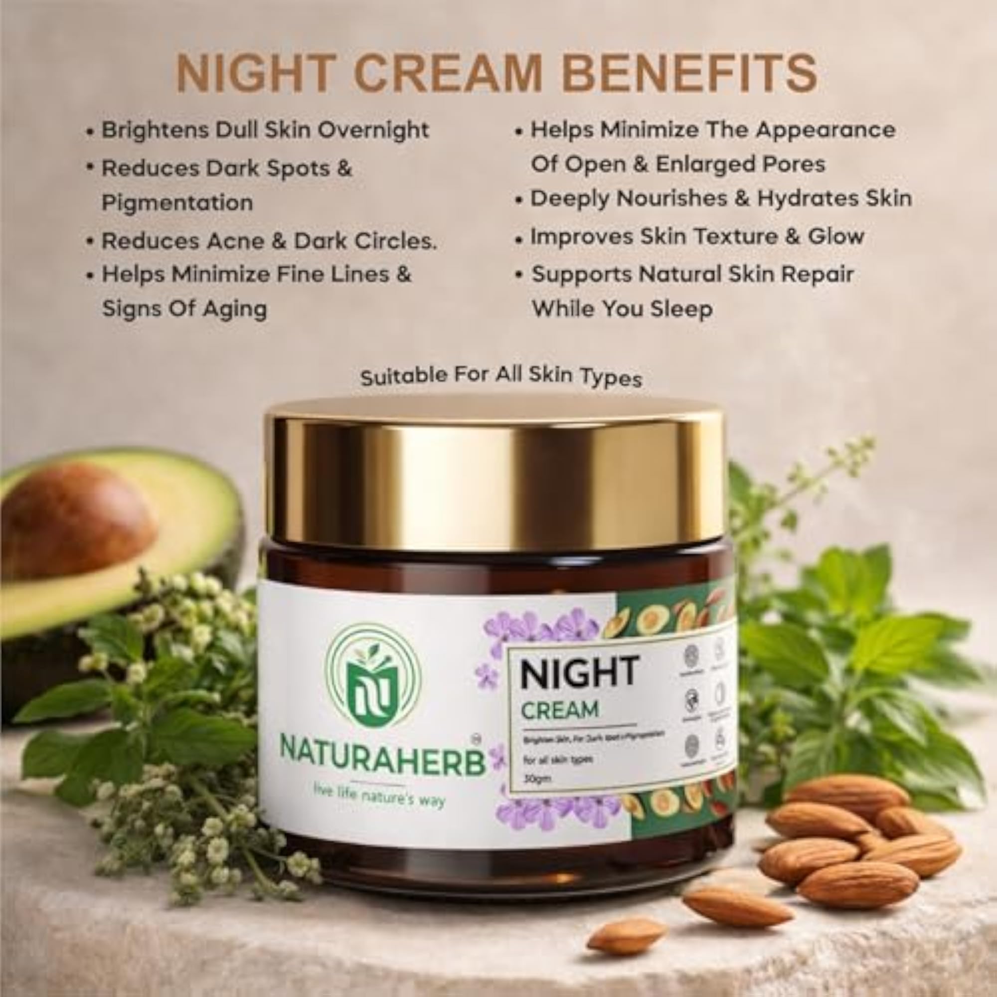 Naturaherb Skin Care Combo | Night Cream & Face Wash
