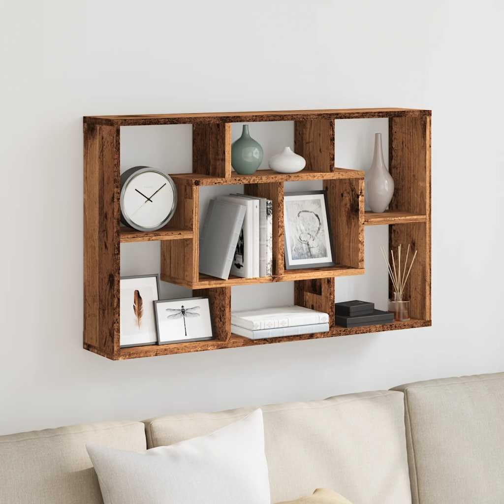 vidaXL Wandregal Altholz 85x16x52,5 cm Holzwerkstoff