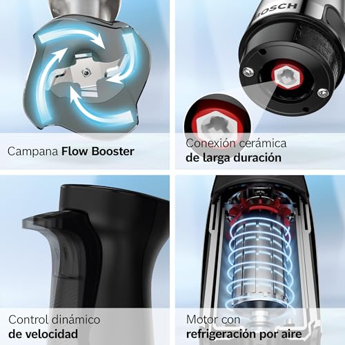 Bosch, Hand Blender, ErgoMaster 6 Series, 1000 Watt Air Cooled Motor, Variator, QuattroBlade Pro Mixing System, Accessories Included, MSM6M652 - 9