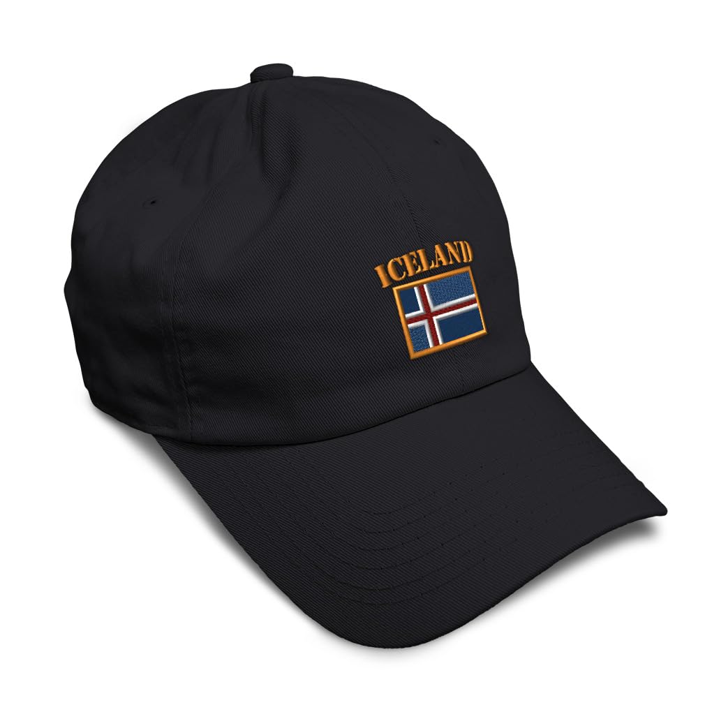 Custom Soft Baseball Hat Embroidered Dad Hat Iceland Flag Embroidery Men & Ladies Baseball Cap Cotton