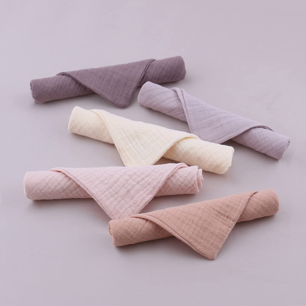 Reyloep Toallitas húmedas para bebés Muslin, 5 Piezas con Toallas cuadradas Muslin 23x23cm / 9.06 "x9.06 toallitas de algodón para bebés súper Suaves