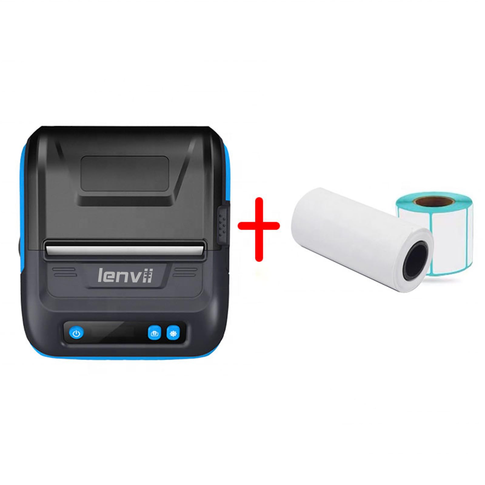 LENVII LV-378B 80mm Impresora de Etiqueta térmica Bluetooth 3 Pulgadas Impresora de código de Barras Mini recibo Impresora Dos en uno Compatible con el Sistema Android/iOS