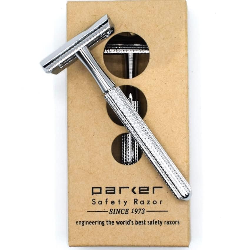 Miniatura 3 de Parker Safety Razor, Modelo 78R - Maquinilla de afeitar de seguridad de 3 piezas con 5 cuchillas Parker Platinum incluidas (cromo de alto brillo)