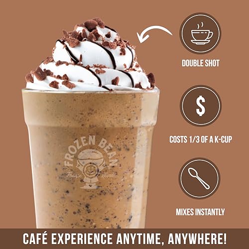 Image of The Frozen Bean Mocha Frappe & Latte Instant Mix (20 Sticks), Made with Arabica Coffee, Double Shot Caffeine, Low Sugar & Premium Ingredients, Hot, Iced, or Blended Drinks