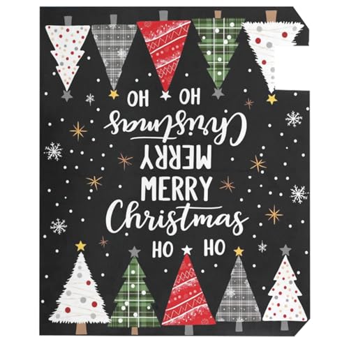 Image of Christmas Tree Black Magnetic Mailbox Covers Winter Snowflake Xmas Santa Claus Mailbox Cover Over Size Full Magnet Garden Yard Porch Mail Boxes Cover Holiday Decorations 25 inch L x 21 inch W
