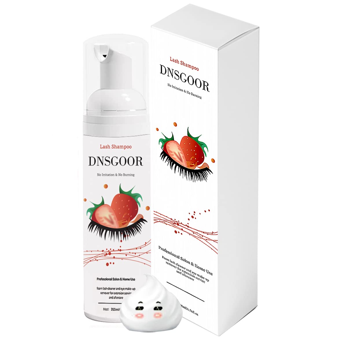200ml/6.7fl.oz Limpiador de Pestañas Champú de Extensión Lash USB Secador de Ventilador Cepillo de Champú Rímel Cepillo Almohadilla Desmaquillante Lavado Botella Micro Cepillos Aplicadores