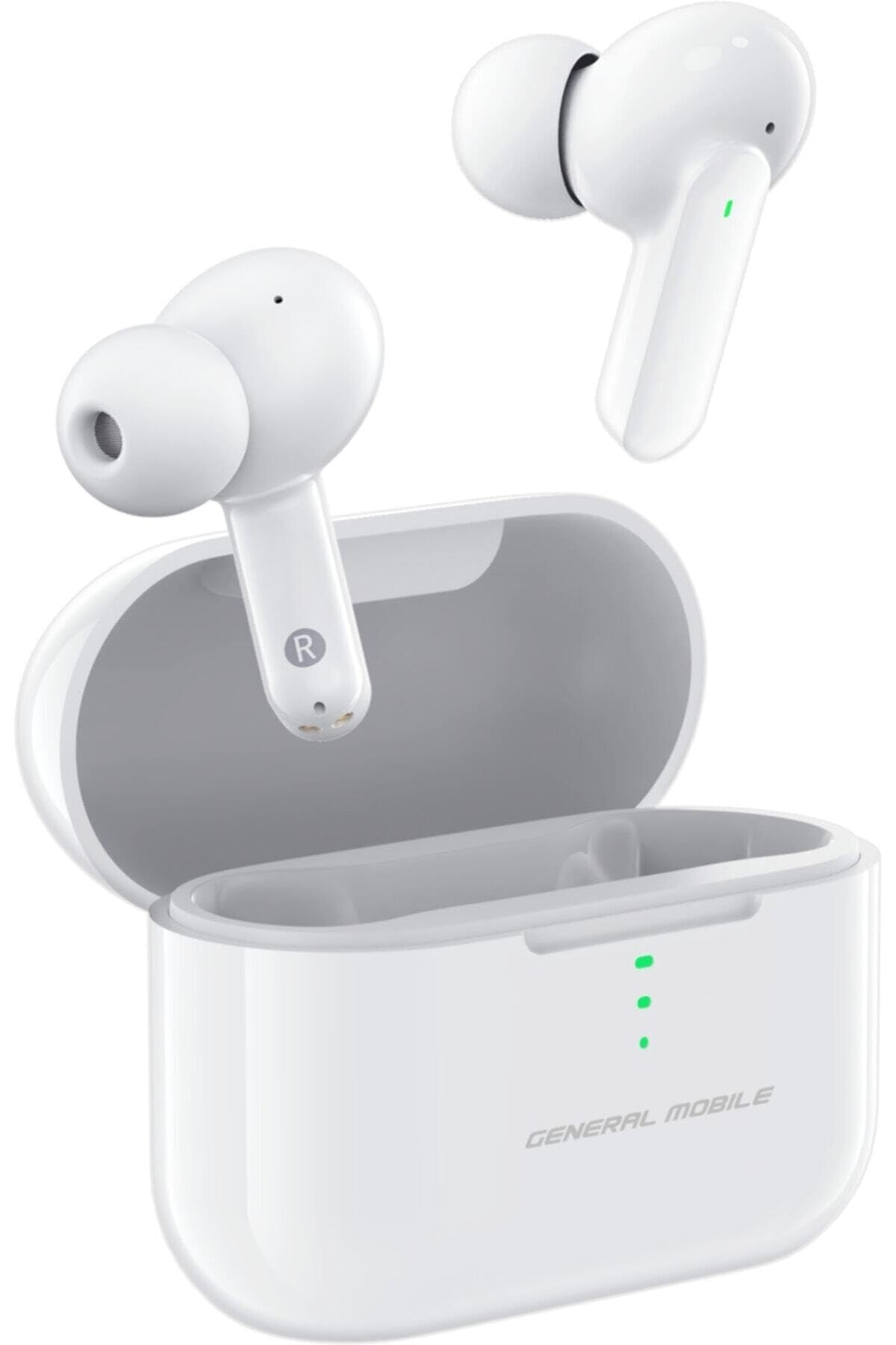 GENERAL MOBILE Gmpods 2 Pro True Wireless Earbuds, AAC HD Audio Codec,Noise Cancelling, 21H Playtime, Bluetooth 5.0, White