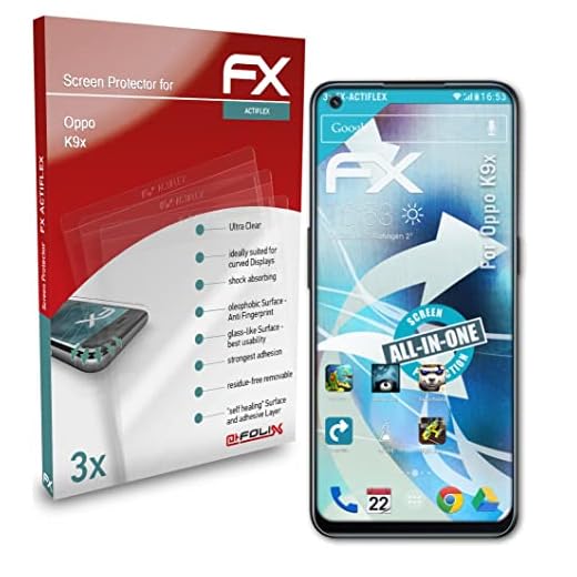 atFoliX Skärmskydd är kompatibel med Oppo K9x Film, ultraklart och flexibelt FX Skärmskyddsfilm (3X)