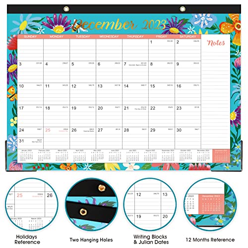 2023-2024 Desk Calendar - 18 Months Large Desk Calendar From July 2023 - December 2024, 17" X 12", Desk Calendar 2023-2024 With 2 Corner Protectors, Ruled Blocks With Julian Dates For Daily Organizing #TOP2