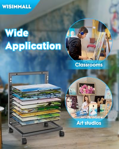 Image of WISIMMALL Art Drying Rack, Paint Drying Rack with 9 Removable Shelves