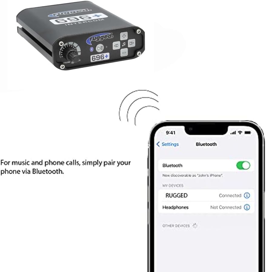 Bluetooth pairing with Rugged Radios RRP696 Plus Intercom
