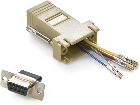InstallerParts 10 Pack DB9 Female to RJ45 Modular Adapter Ivory