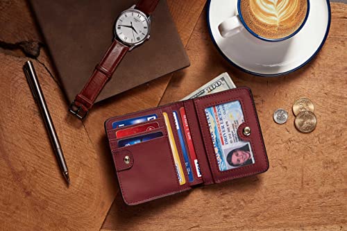 Image of Gostwo Small Wallet for Women, Slim Bifold Credit Card Holder, Compact RFID Blocking Cash Wallet, Billfolds Thin Leather Zipper Pocket, Mini Wallet Gift for Ladies Teen Girls Travel with ID Window