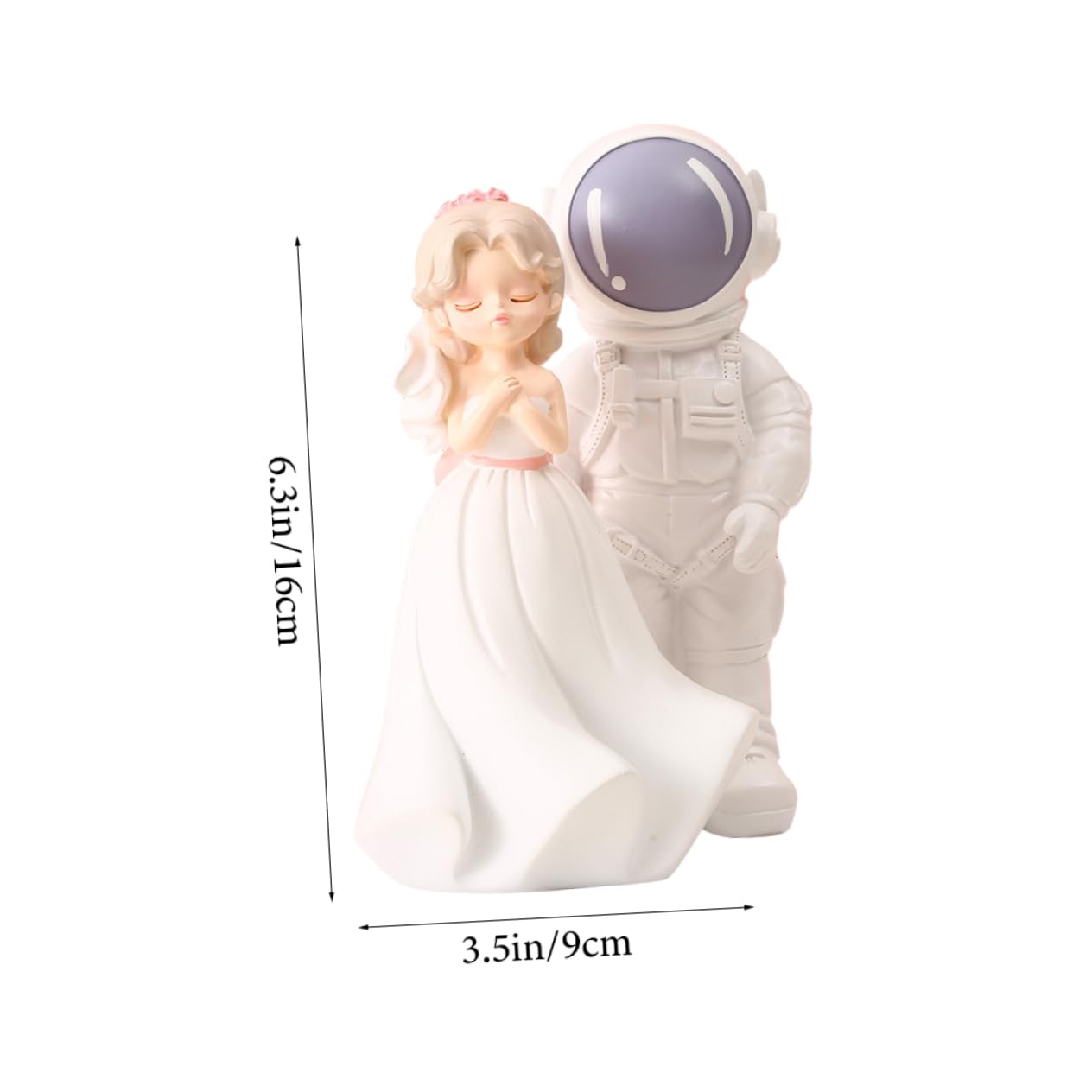 1 Paar Hochzeitspaar Figuren aus Kunstharz, Weiße Dekofigur | Brautpaar als Tisch und Regalakzent, Chic und Lovely, Geschenkidee für Familie und Freunde