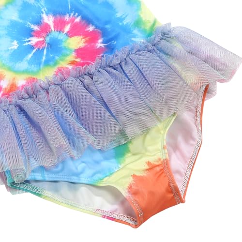 Image of Girls One Piece Swimsuit Colorful Mermaid Bathing Suits Cute Kids Princess Beach Swimwear 2-10 Years
