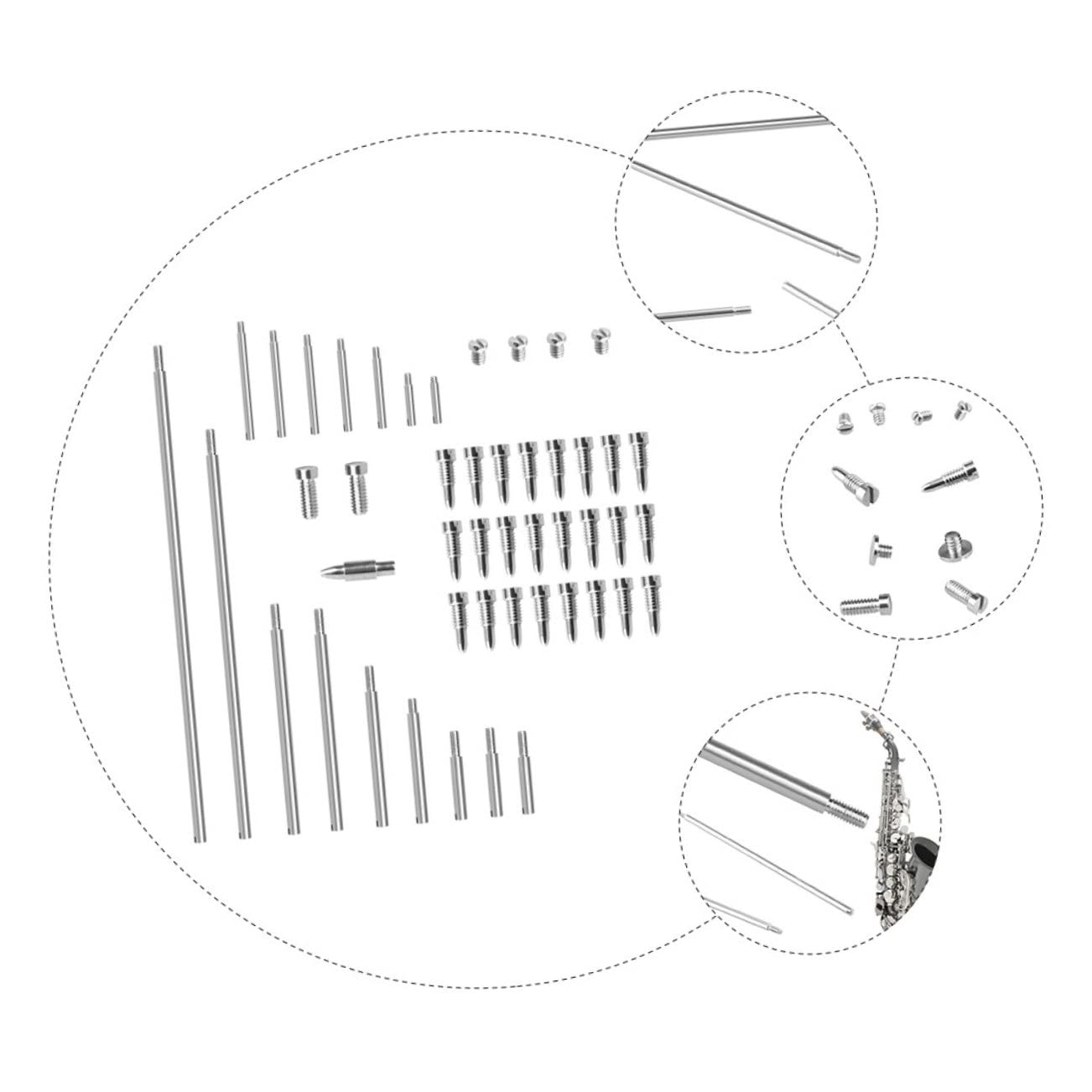 TOYANDONA 5ensembles Kit De Réparation Pour Saxophone Alto Accessoires Comprenant Tiges Filetées Vis Et Cheville De Remplacement Pour Instruments à Vent