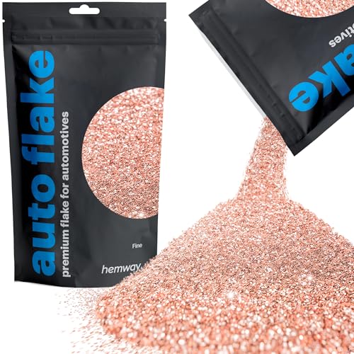 Image of Hemway Automotive Metal Flake Glitter FINE 1 /64 inch 0.015 inch 0.4mm 375 microns Paint Additive Metal Flake 100g for use with Car Bike Van Truck Wagon Automotive Spray and Spray Painting (Rose Gold)