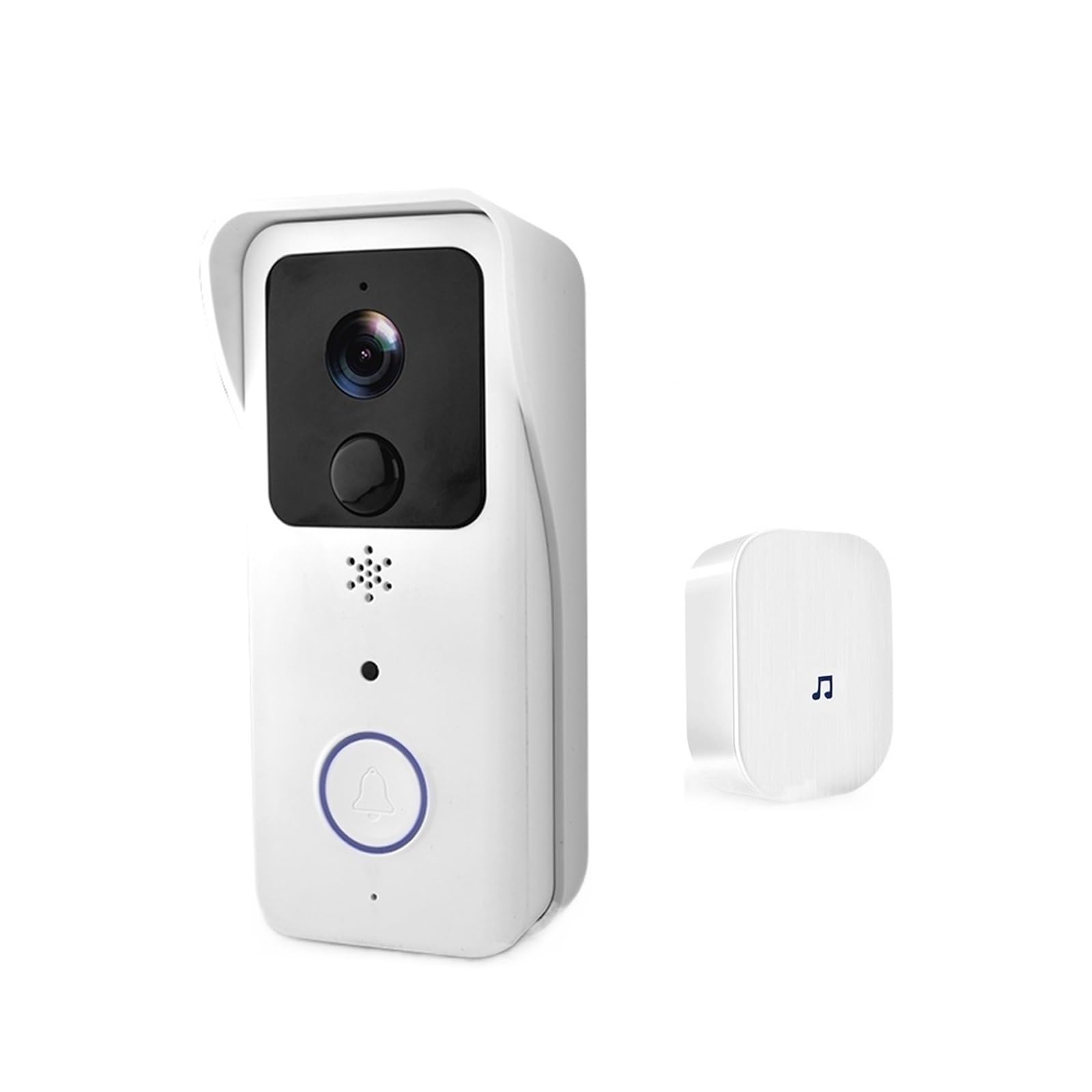 nmbhus 5G 2.4G WiFi Video Doorbell 1080P Smart Outdoor Wireless Intercom Waterproof Wireless Camera With AC/DC Power Supply(Color:White kit)