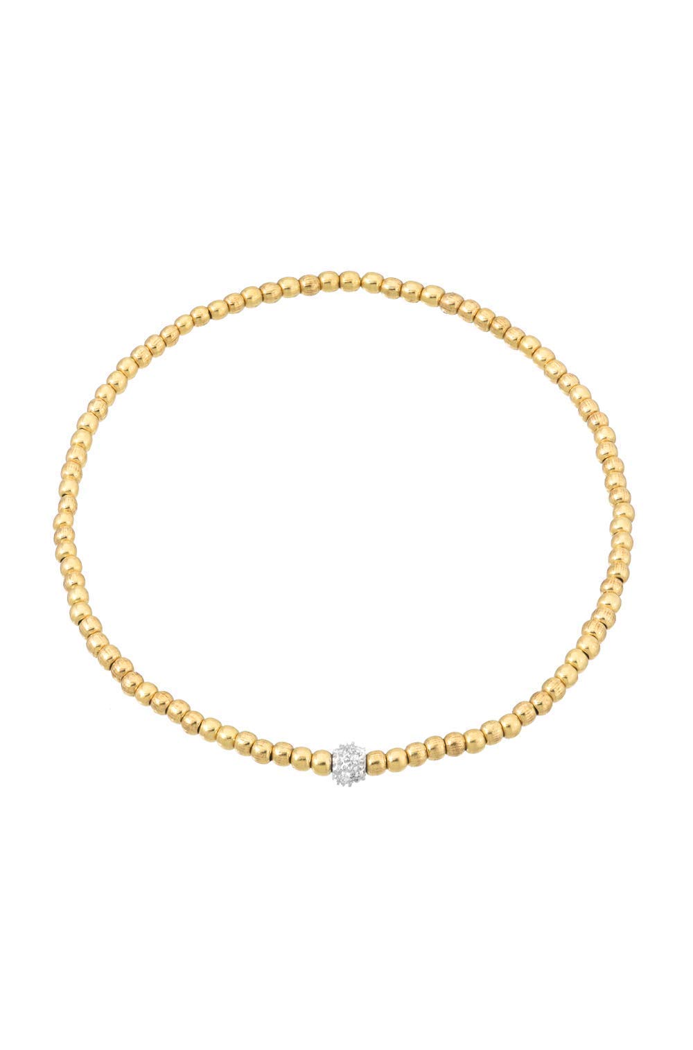 Zoe Lev Jewelry, Gold Bead Bracelet 3mm with Single Diamond Bead