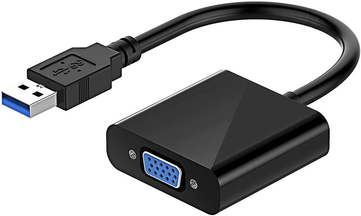 SellerTree USB to VGA Adapter for Monitor, VGA to USB 3.0/2.0 Converter 1080P Multi-Display Video Cable for Laptop Desktop PC to Monitors, Projector, TV. (Not for Chromebook)