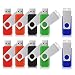 JUANWE 10 Pack 32GB USB Flash Drive USB 2.0 Swivel Thumb Drive Jump Drive Memory Stick Pen Drive - Black/Red/Blue/Green/Orange (32GB, 5 Mixed Color)