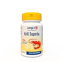 LongLife® Krill Superba | Olio di krill dell’Antartico ricco di omega-3 ad alta biodisponibilità | Con astaxantina ad azione antiossidante | 60 capsule inodori | Senza glutine e doping free