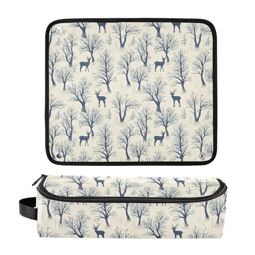 Bolsa de viaje resistente al calor Forest and Deer Marble para planchas y rizadores. Organizador portátil para accesorios de cuidado del cabello miniatura 3