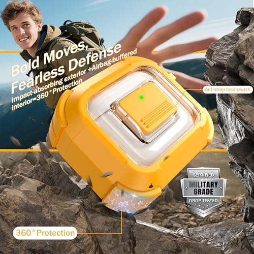 Image of RFUNGUANGO for AirPods 5 /4 Case (2026 /2024) with Lock, Yellow