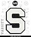S - White on Black - 4 1/2 Inch Heat Seal/Sew On Chenille Varsity Letter
