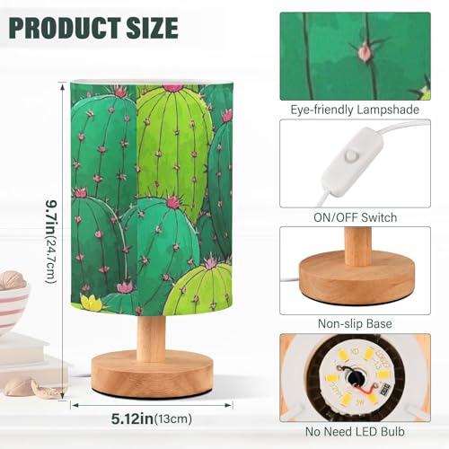 Lámpara de mesa cactus infantil con puerto USB miniatura 3
